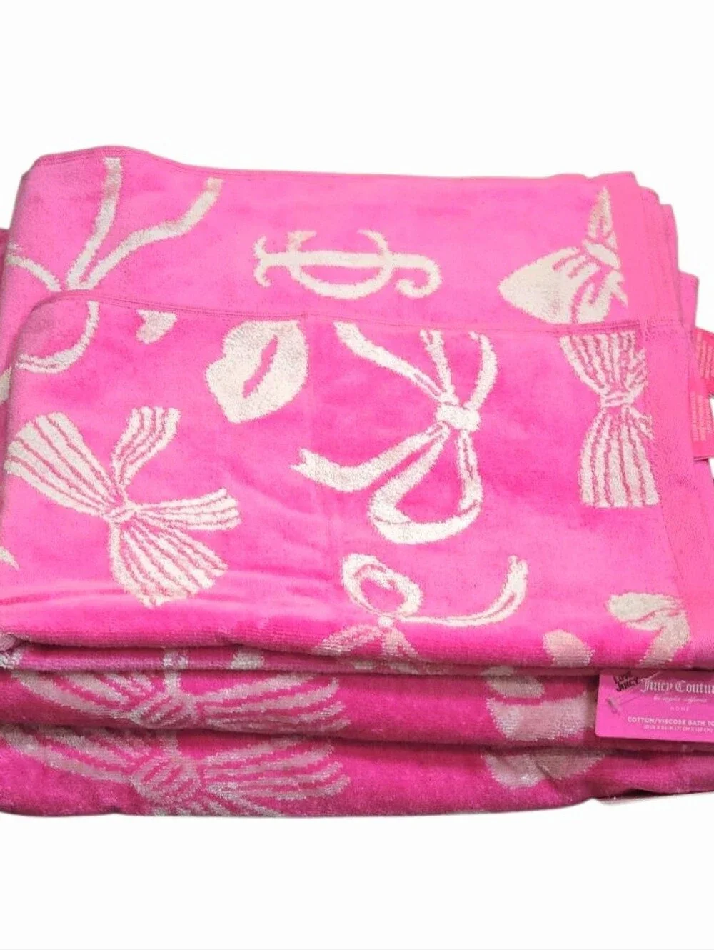 Juicy Couture Home Lips & Bows Bath & Hand Towel Set